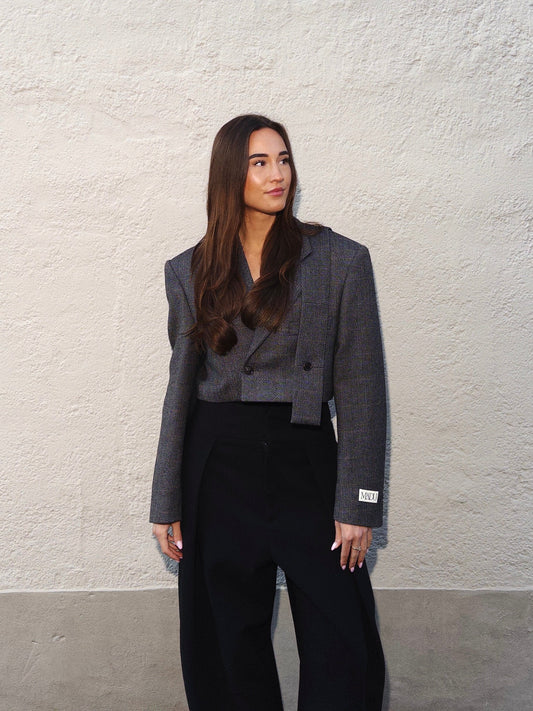Belted cropped blazer
