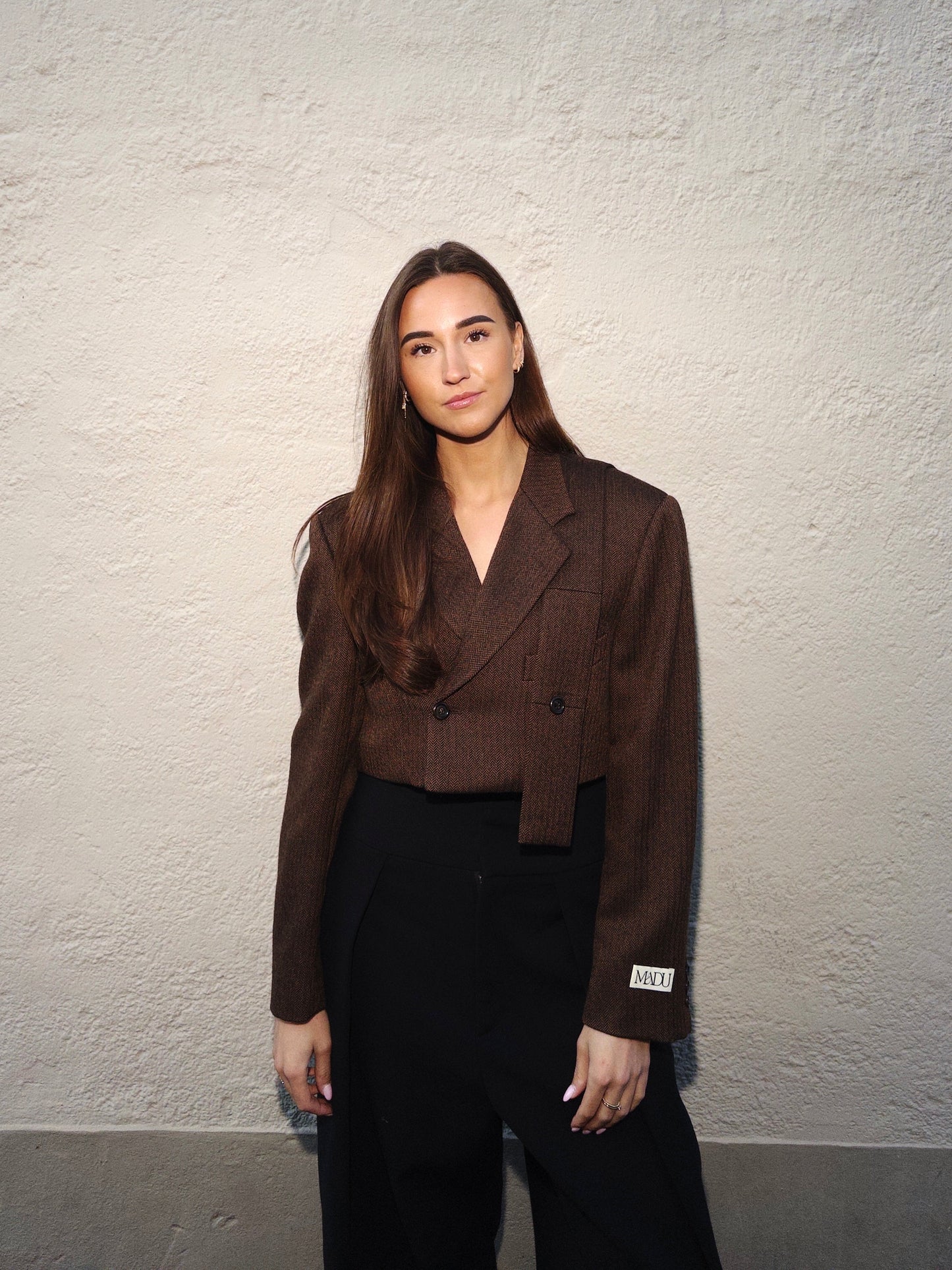 Belted cropped blazer