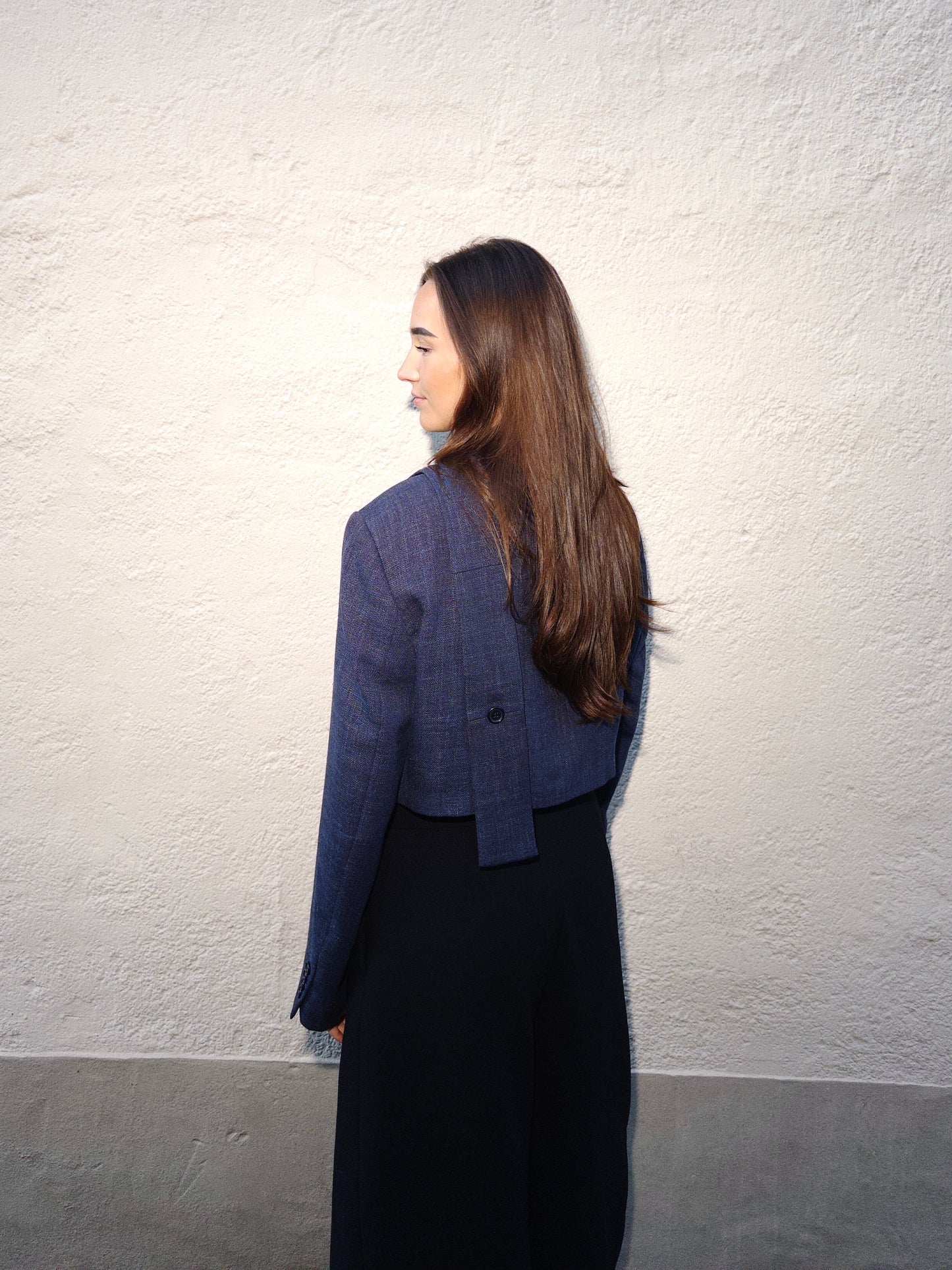 Belted cropped blazer