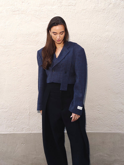 Belted cropped blazer