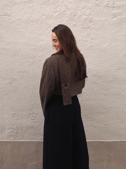 Belted cropped blazer