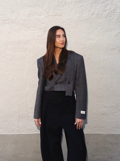Belted cropped blazer
