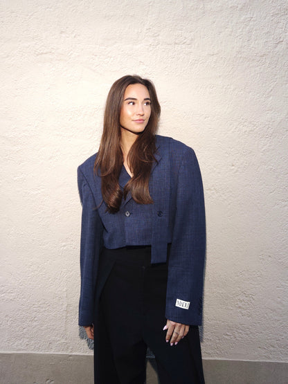 Belted cropped blazer