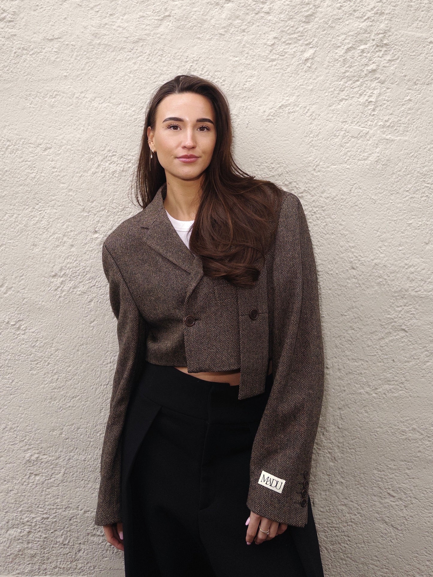 Belted cropped blazer