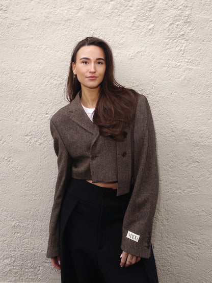 Belted cropped blazer