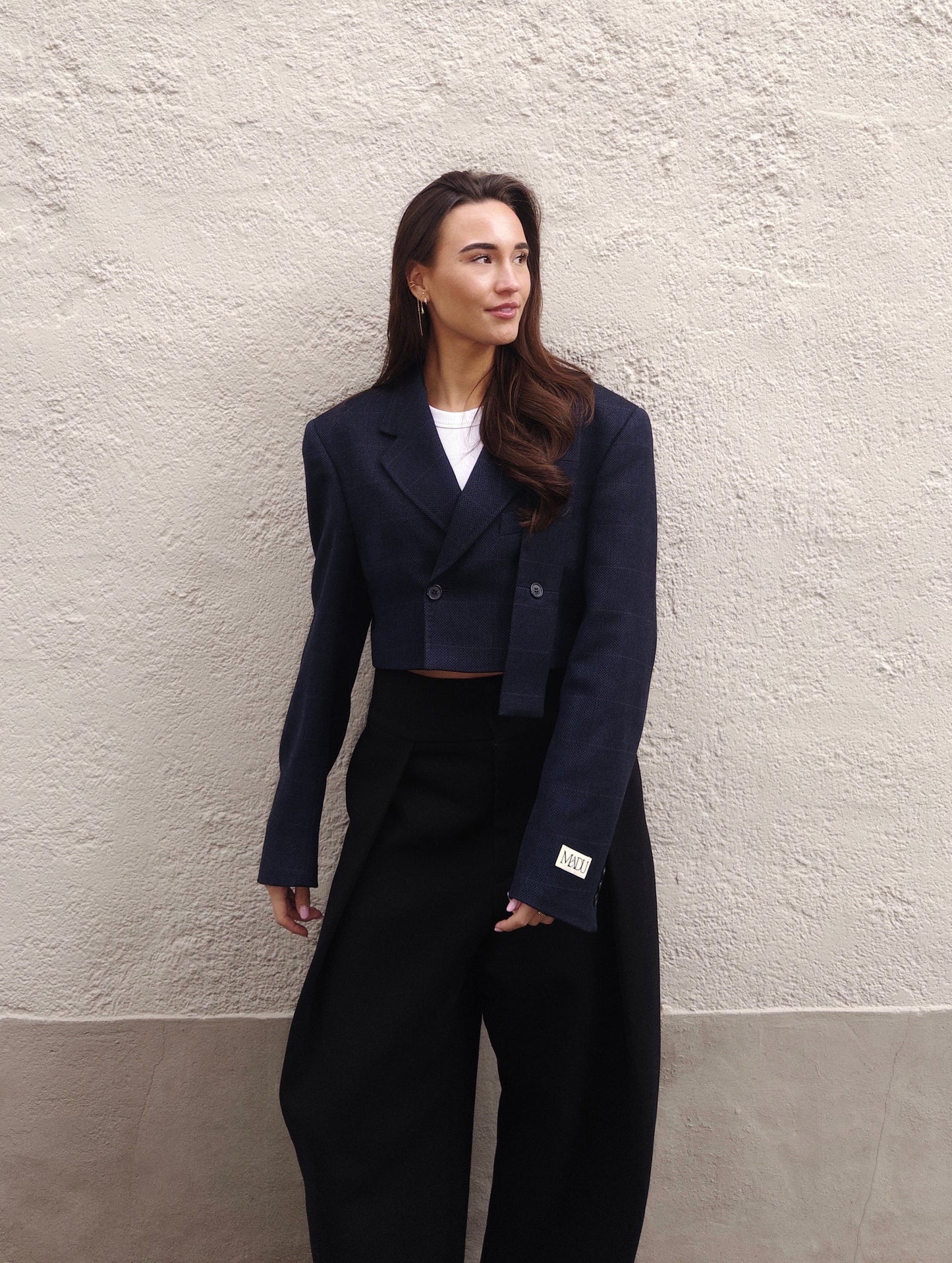 Belted cropped blazer