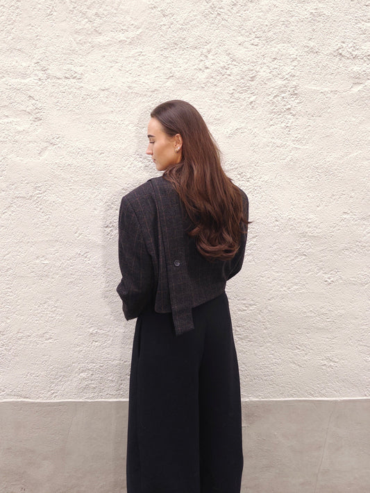 Belted cropped blazer