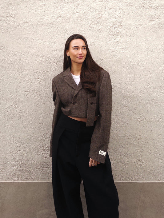 Belted cropped blazer
