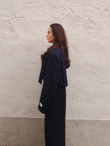 Belted cropped blazer