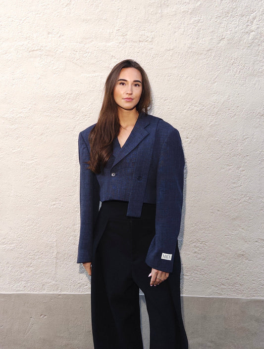 Belted cropped blazer