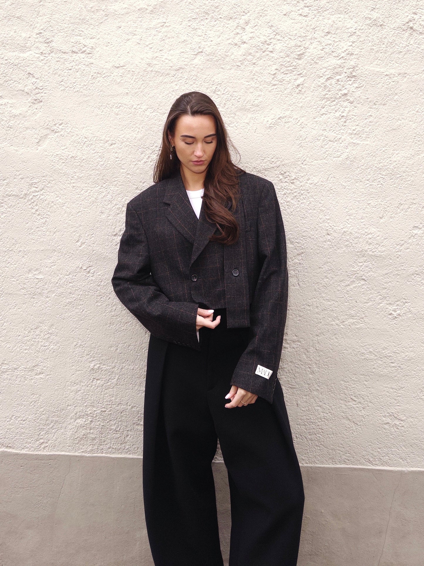 Belted cropped blazer