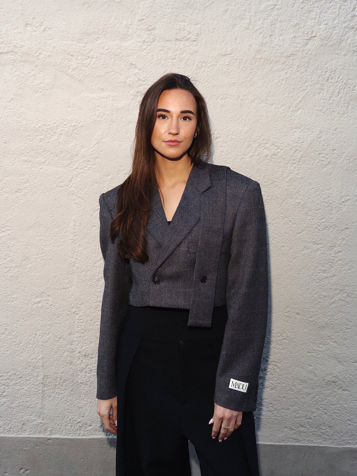 Belted cropped blazer