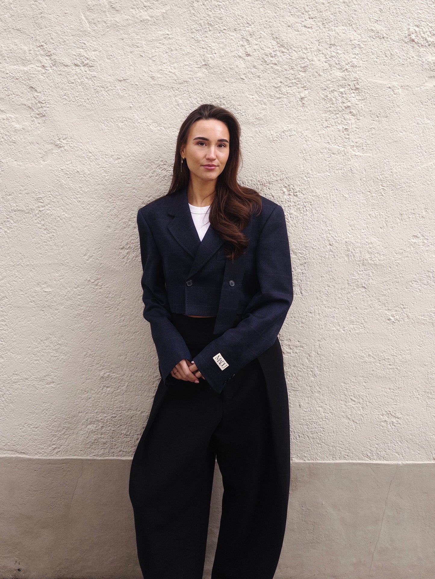 Belted cropped blazer