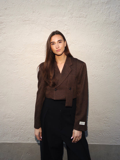 Belted cropped blazer