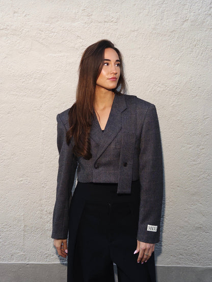 Belted cropped blazer