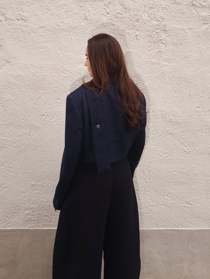 Belted cropped blazer