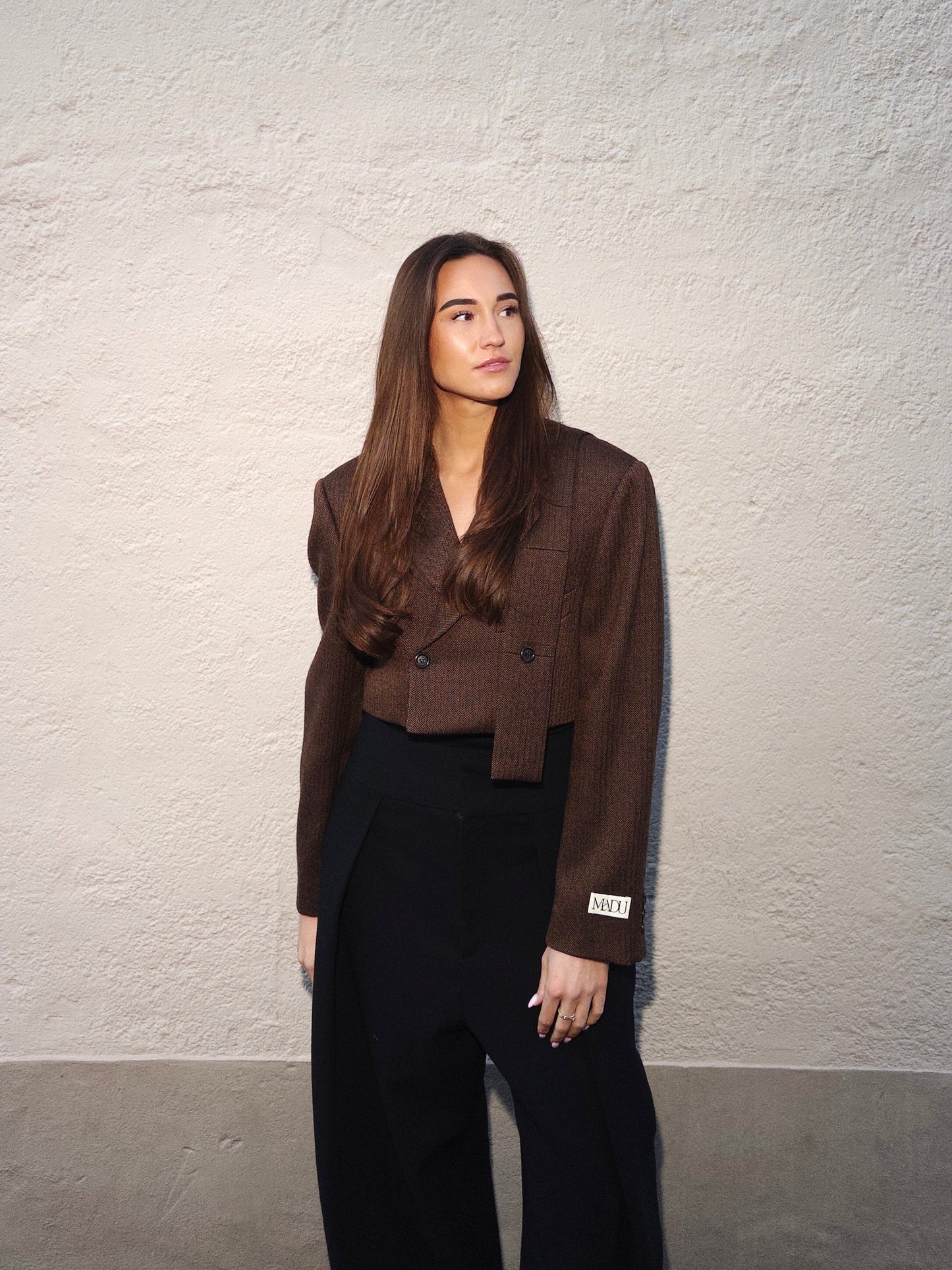 Belted cropped blazer