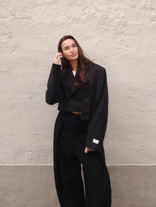 Belted cropped blazer