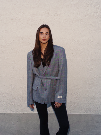Waist belted blazer